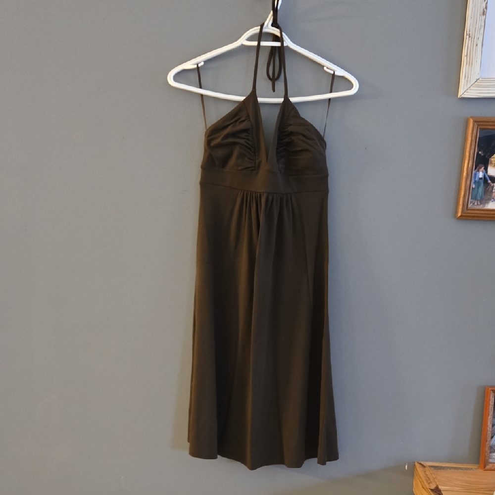 Susana Monaco BROWN Backless Halter Dress